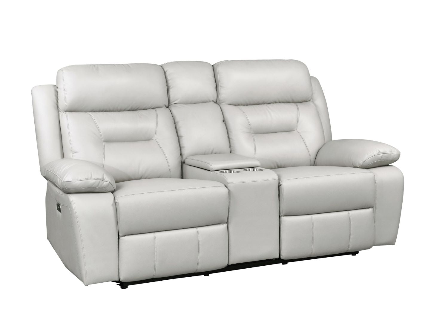Laconia Genuine Top Grain Leather Power Recliner Sofa Sets Silver 9629