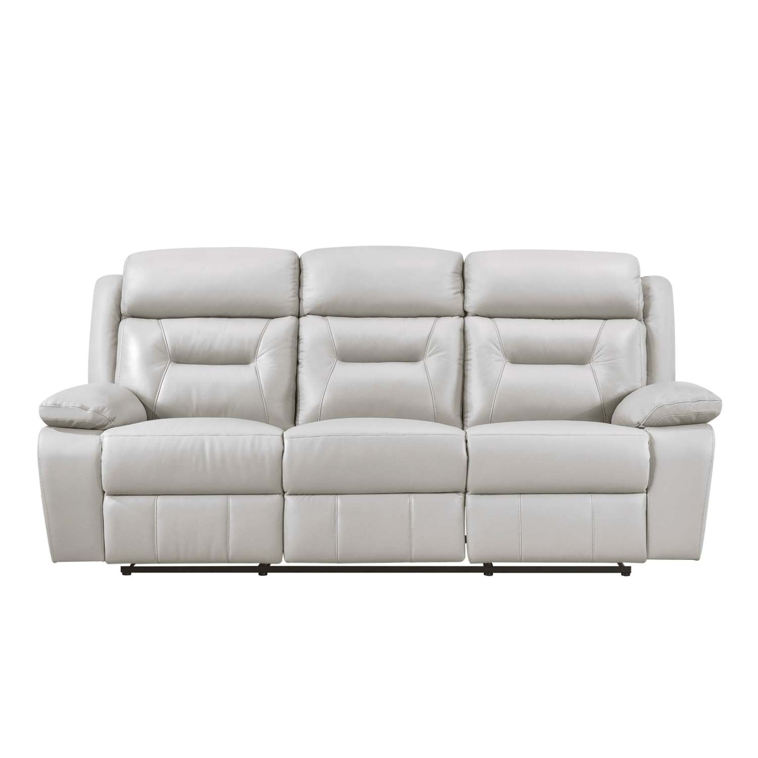 Laconia Genuine Top Grain Leather Power Recliner Sofa Silver 9629