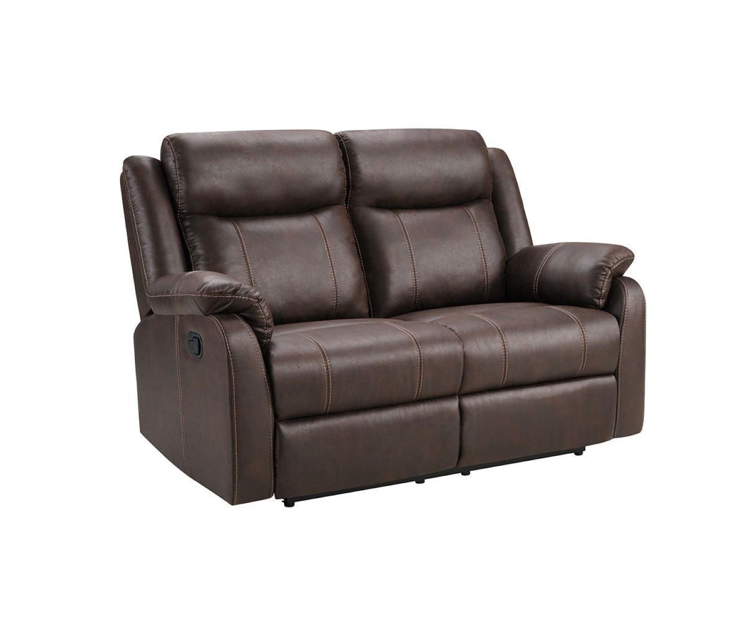 Lanny Faux Leather Brown Recliner Sofa Set 9685
