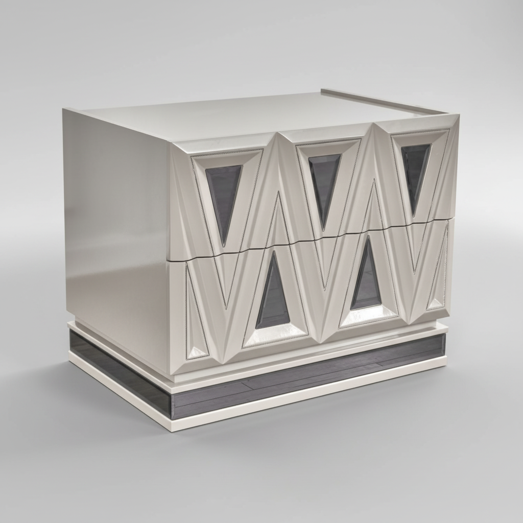 Lavita Grey Night Stand with Diamond Shaped Drawer Fronts 1741