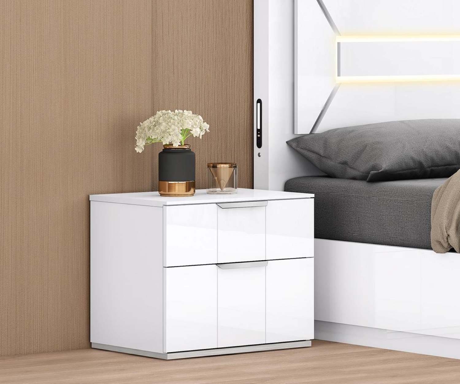 Letty Lift-Up Storage Bedroom Set With LED Headboard B130