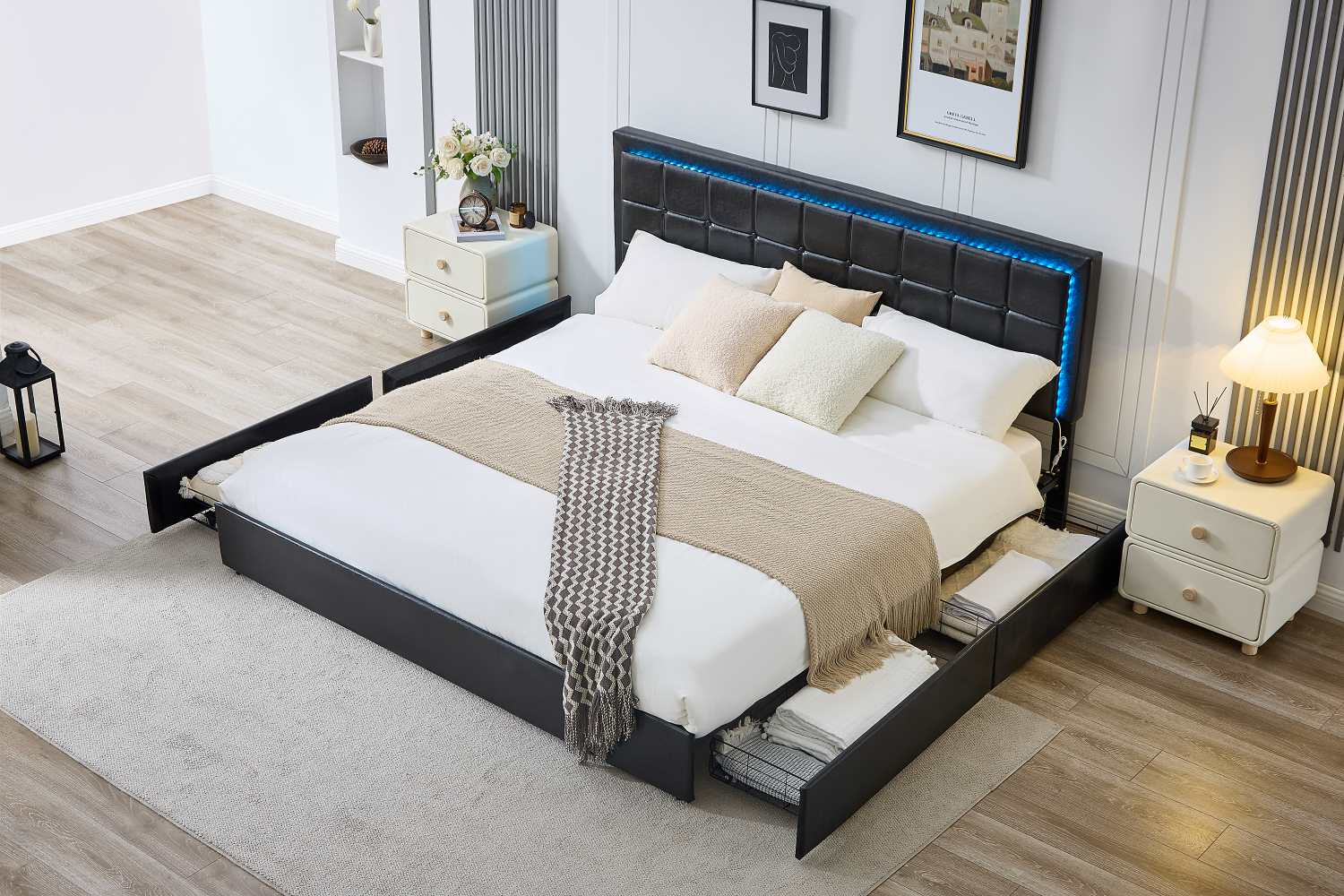 Black PU Bed