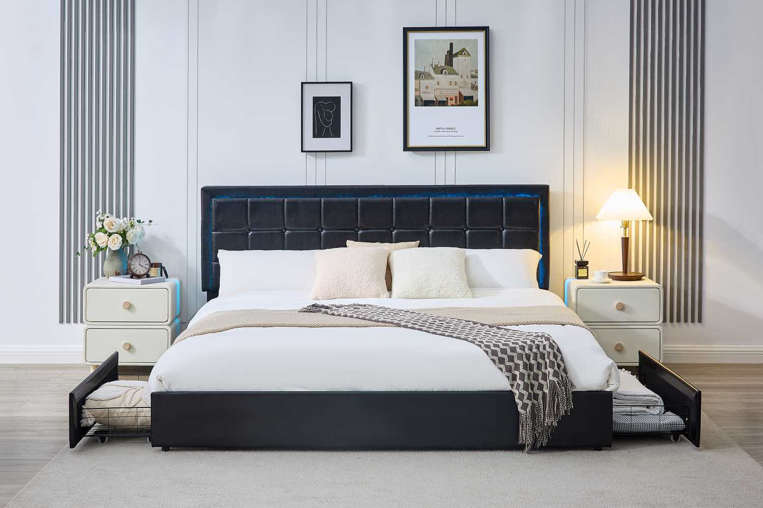 Black PU Bed