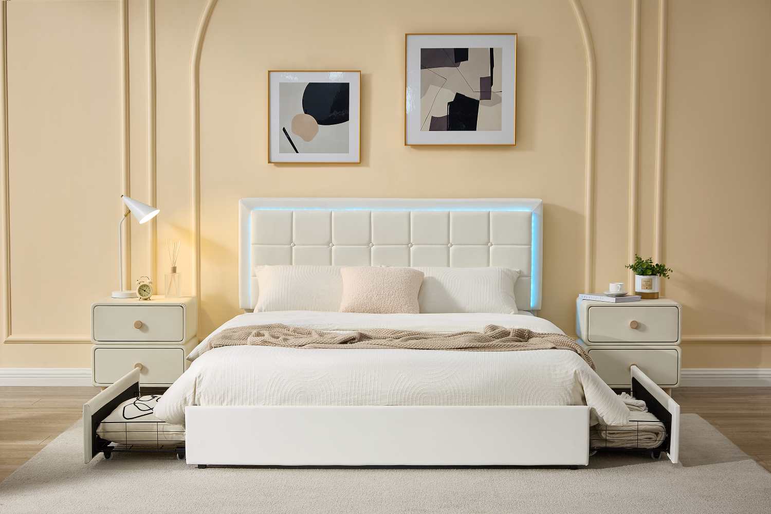 White PU Bed