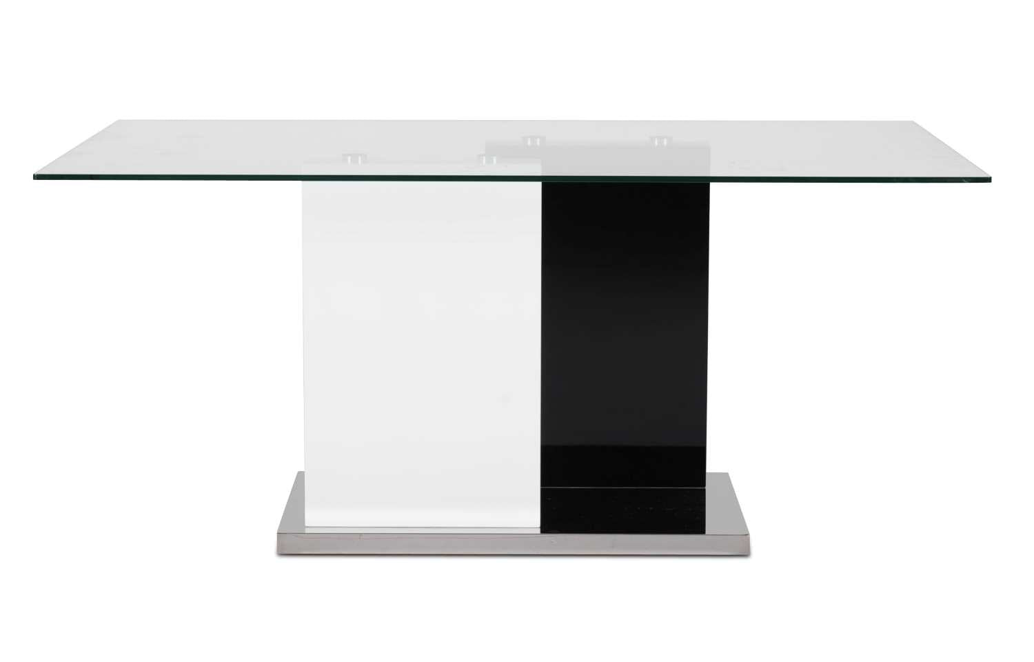 Libra Glass Dining Set With White Chairs 6848-67 / 738S1