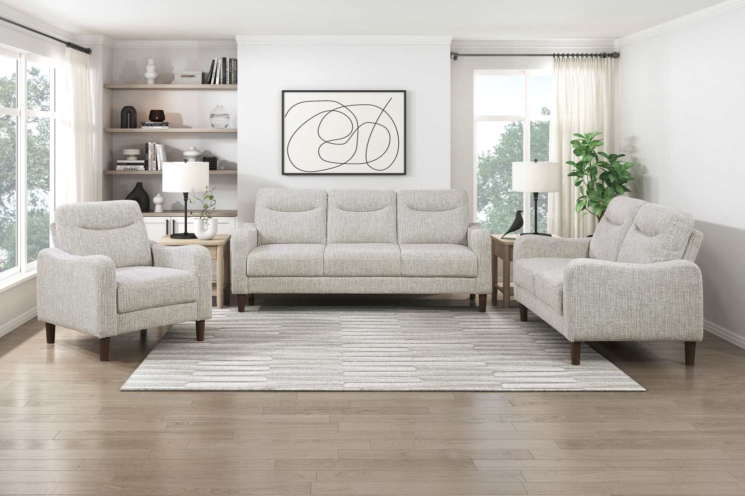 Linden Chenille Fabric Taupe Chair 9180TPE