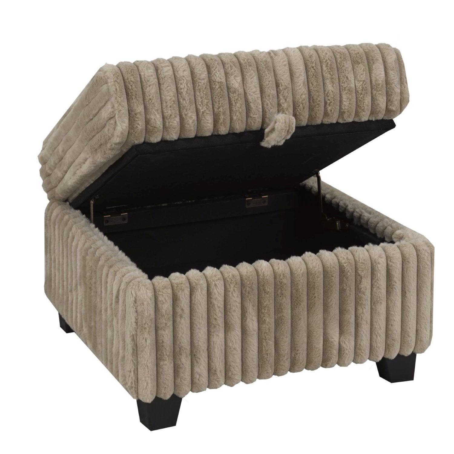 Lotus Corduroy Fabric Modular Storage Sectional Brown 240312