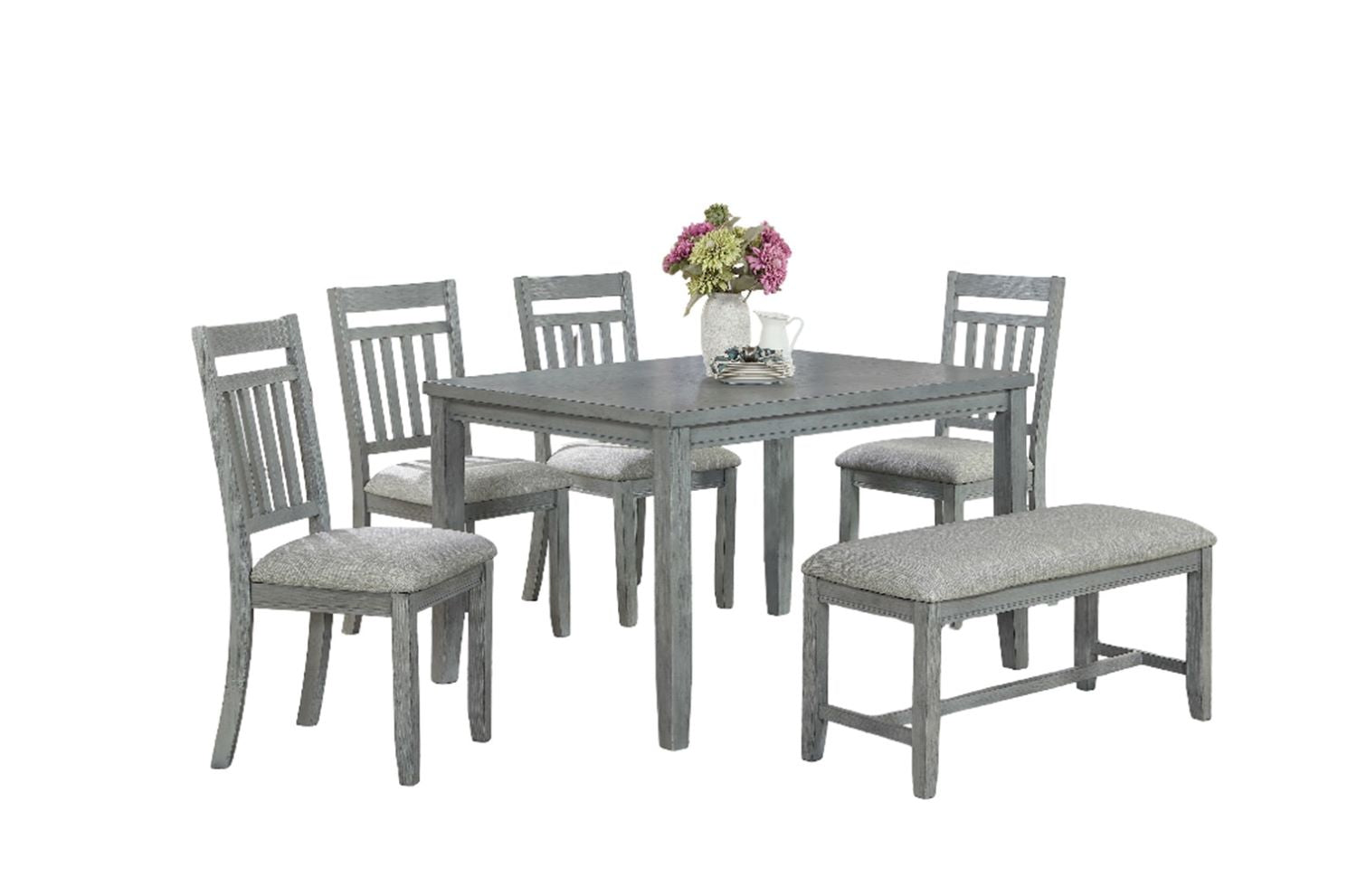Luke Grey 6-piece Solid Wood Dining Set DTS161