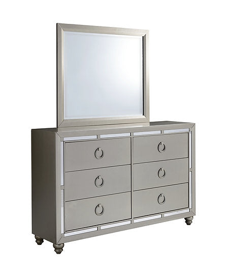 Luna Silver Wooden Dresser & Mirror