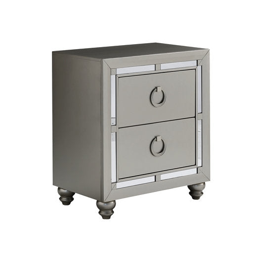 Luna Silver Wooden Night Stand