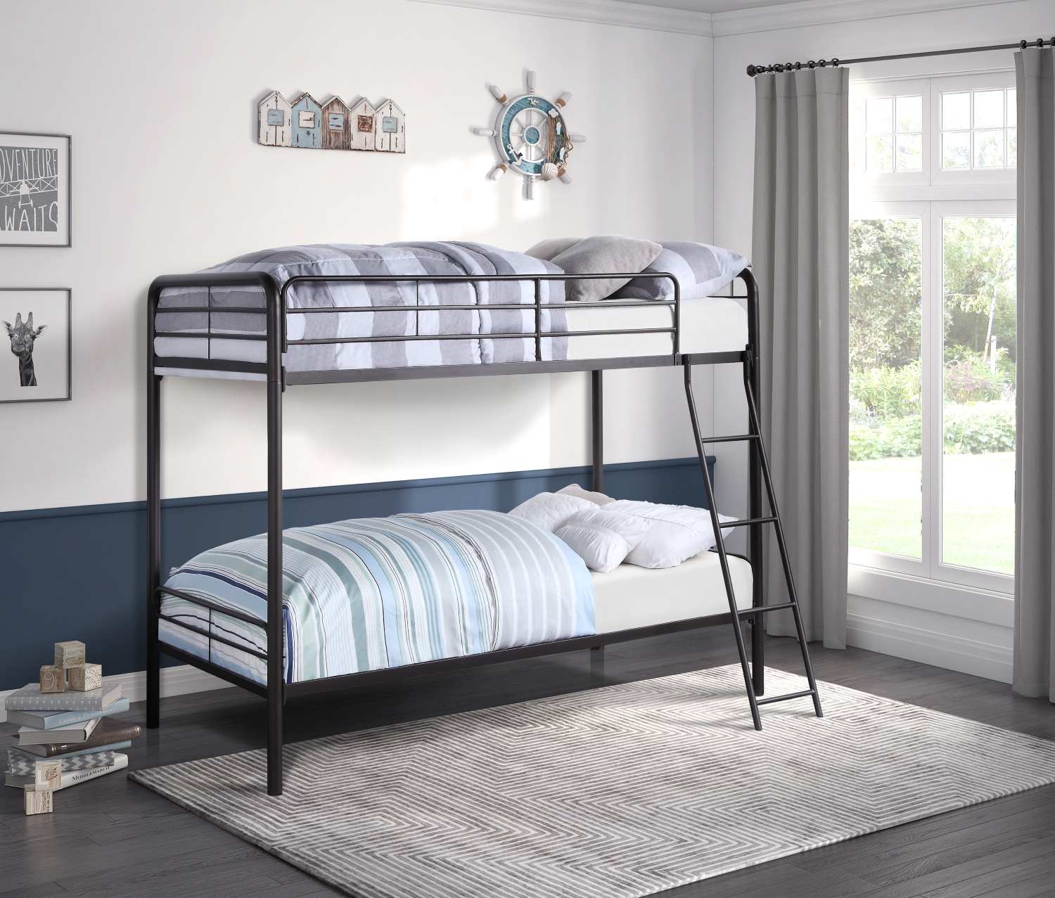 Lunar Twin Over Twin Bunk Bed Dark Bronze 2009