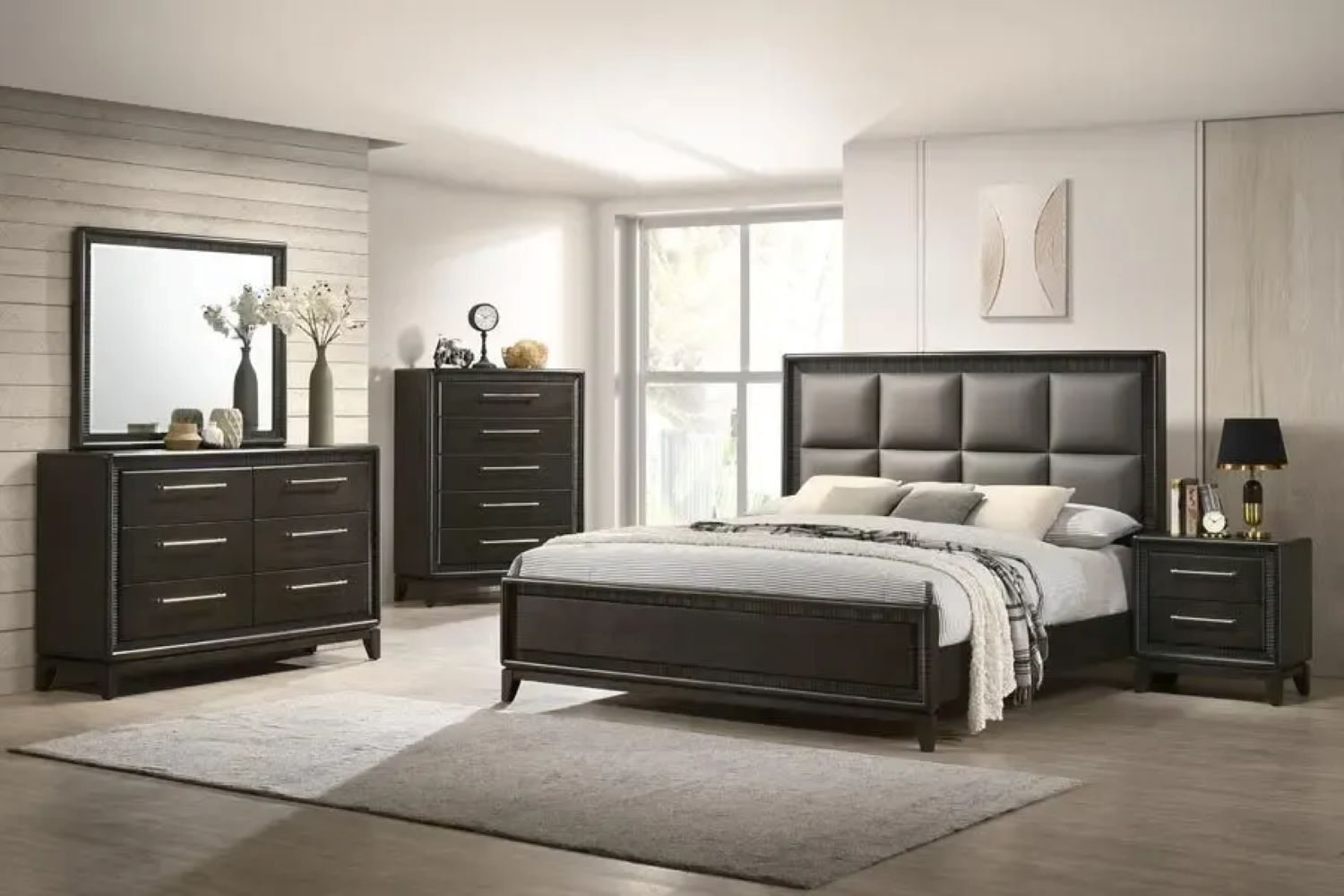 Lunara Brown Wooden Bedroom Set 6540