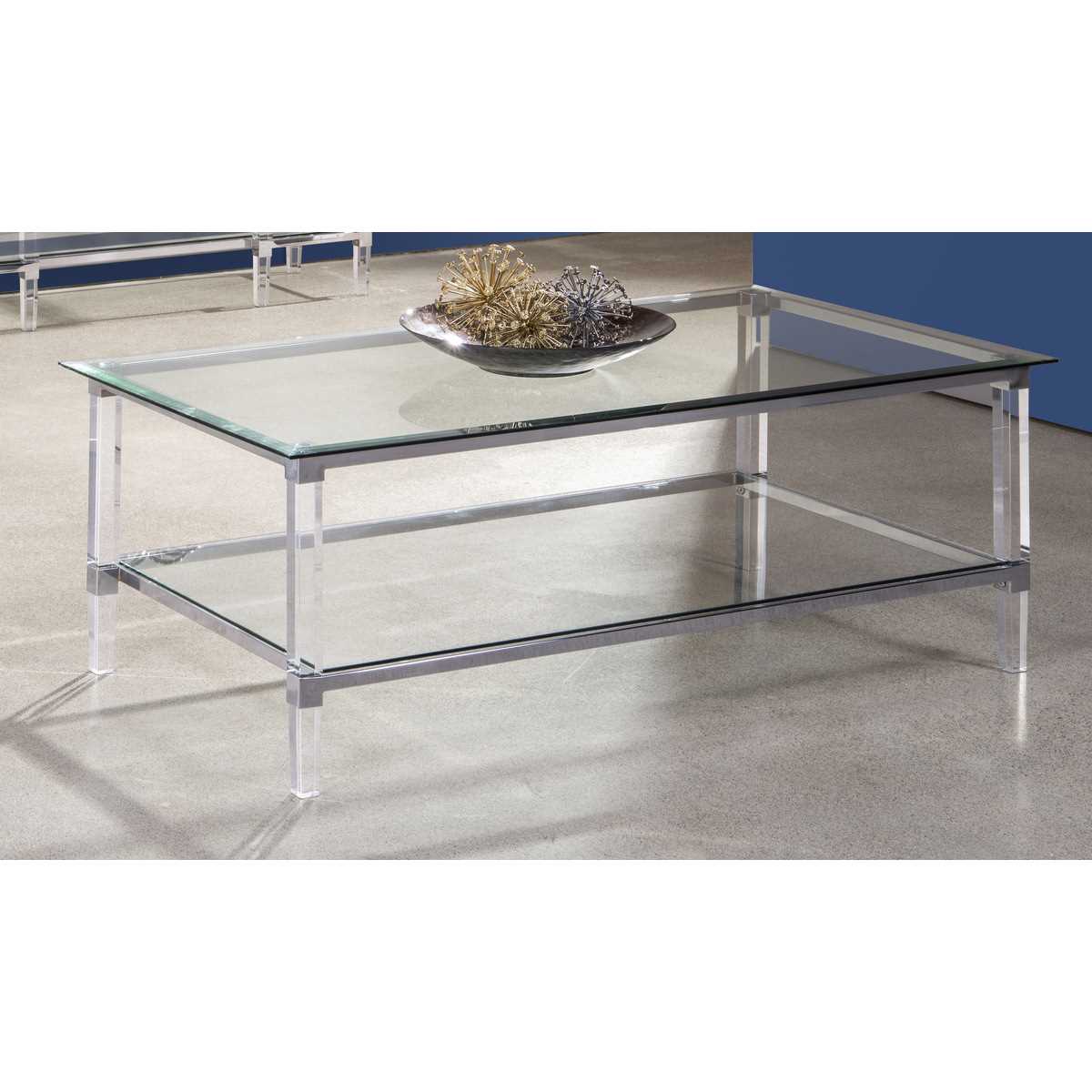 Lyrica Rectangular Cocktail Table, Acrylic Legs 3656-30