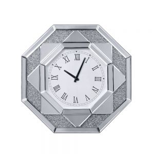 Crystal Crush Diamond Mirrored Wall Clock R-371