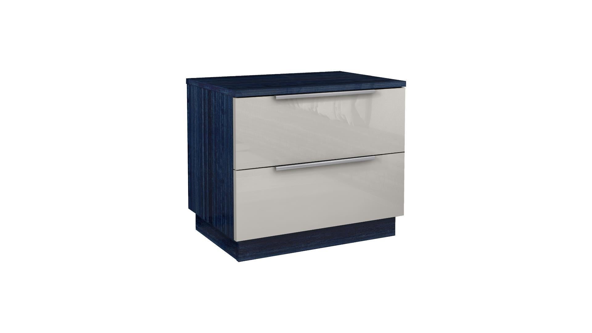 Maria Blue & Off White Lacquer 2 Drawer Night Stand 1481(Discontinued)