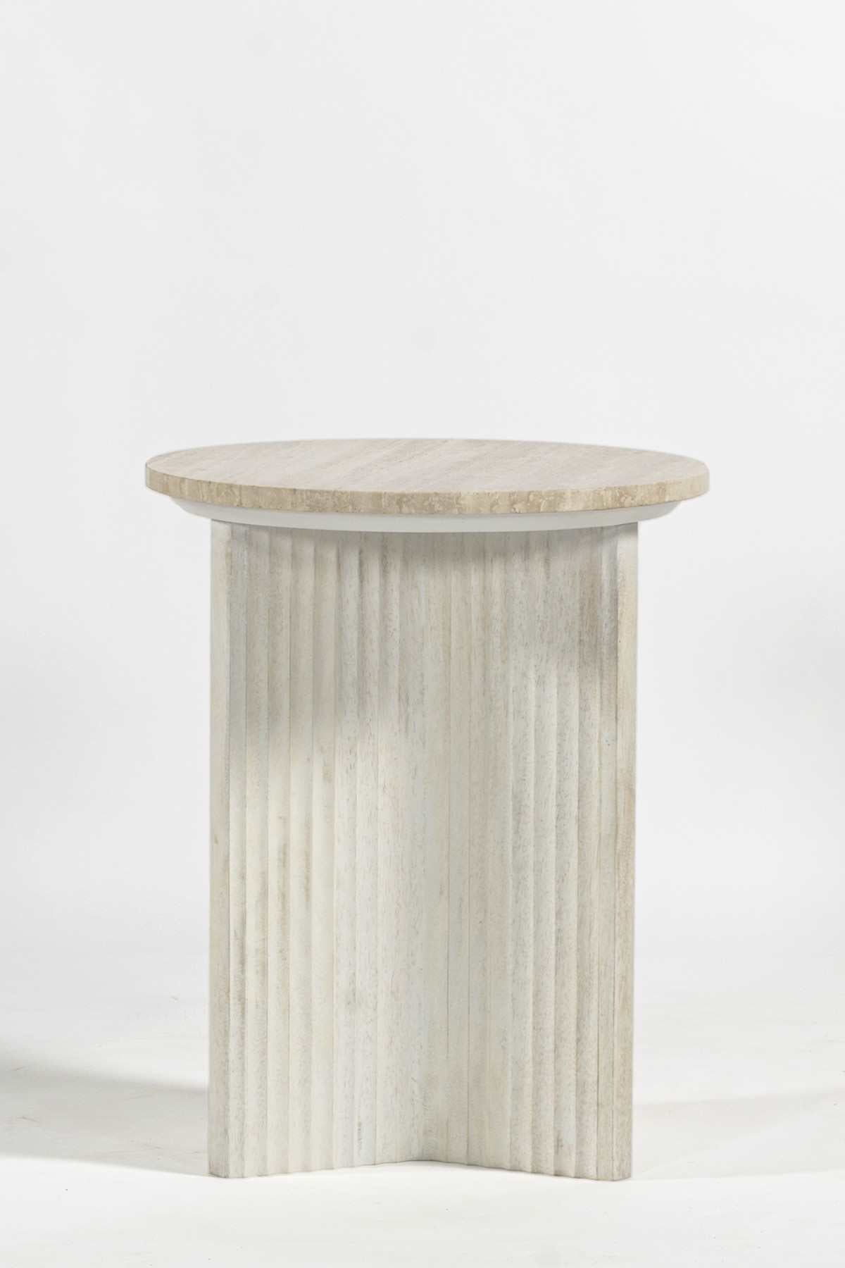 Madison Wooden Round Accent Table White 222223