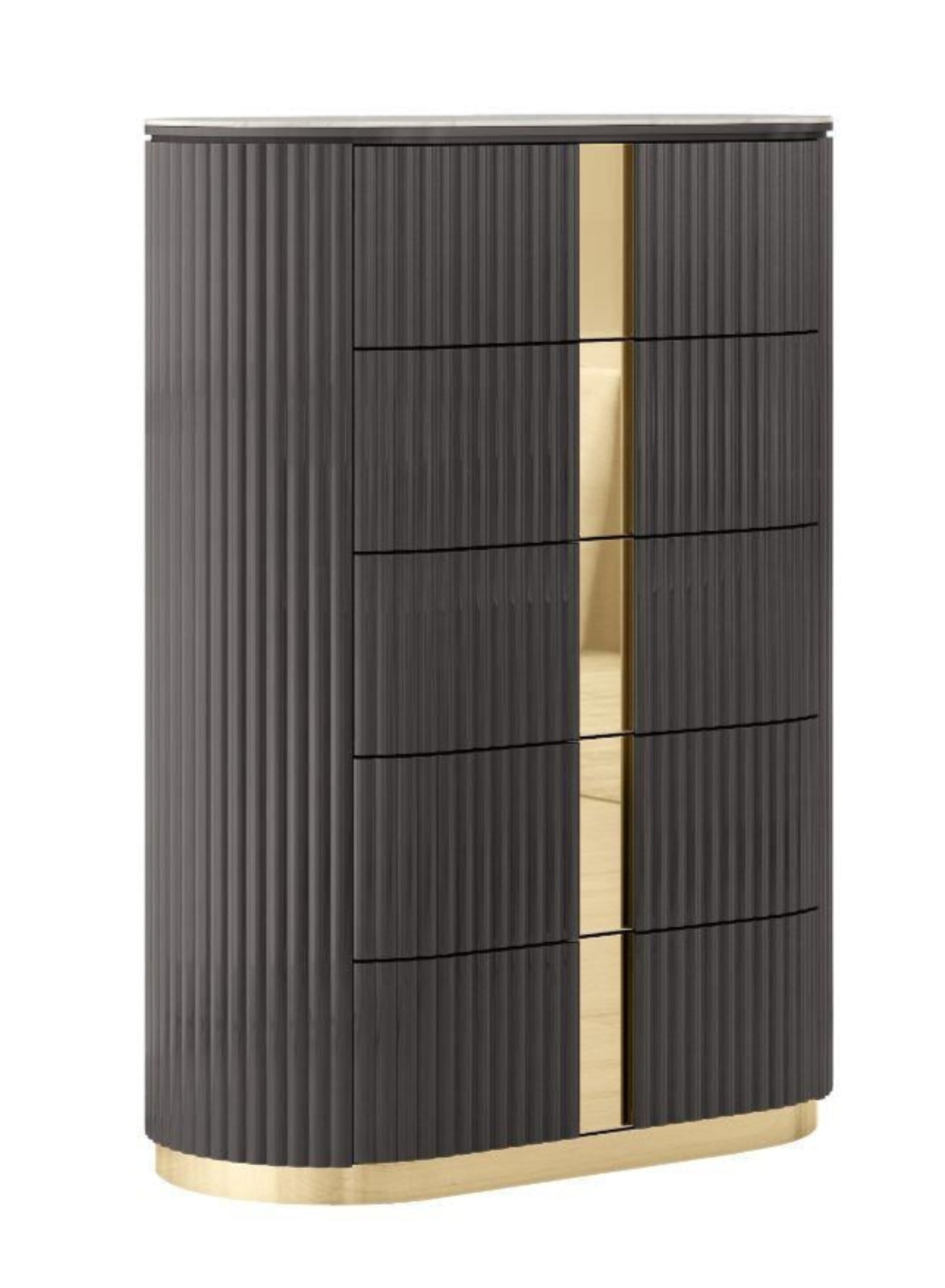 Madrid 5 Drawer Chest Graphite & Titanium Gold 1631