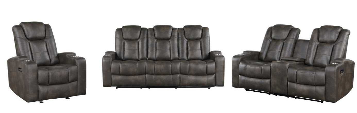 McBride Power Reclining Collection Brown-Grey 9213