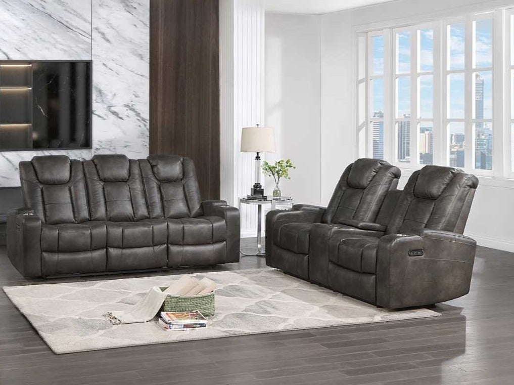 McBride Power Reclining Collection Brown-Grey 9213