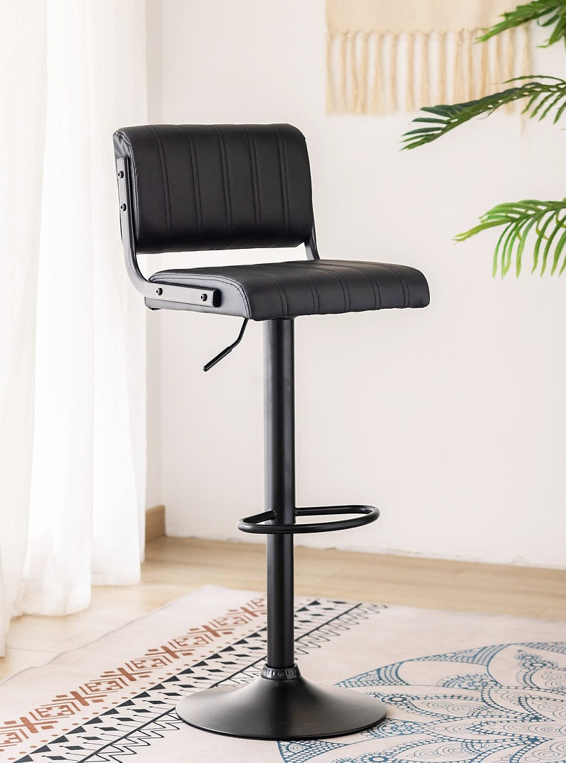 Mechanical 360-Degree Swivel Bar Stool Black Set Of 2 7800