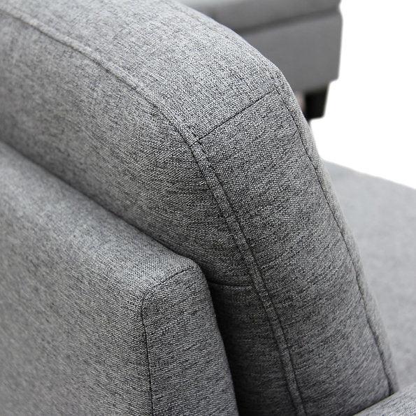 Mia Fabric Reversible Sectional Sofa Grey 3745