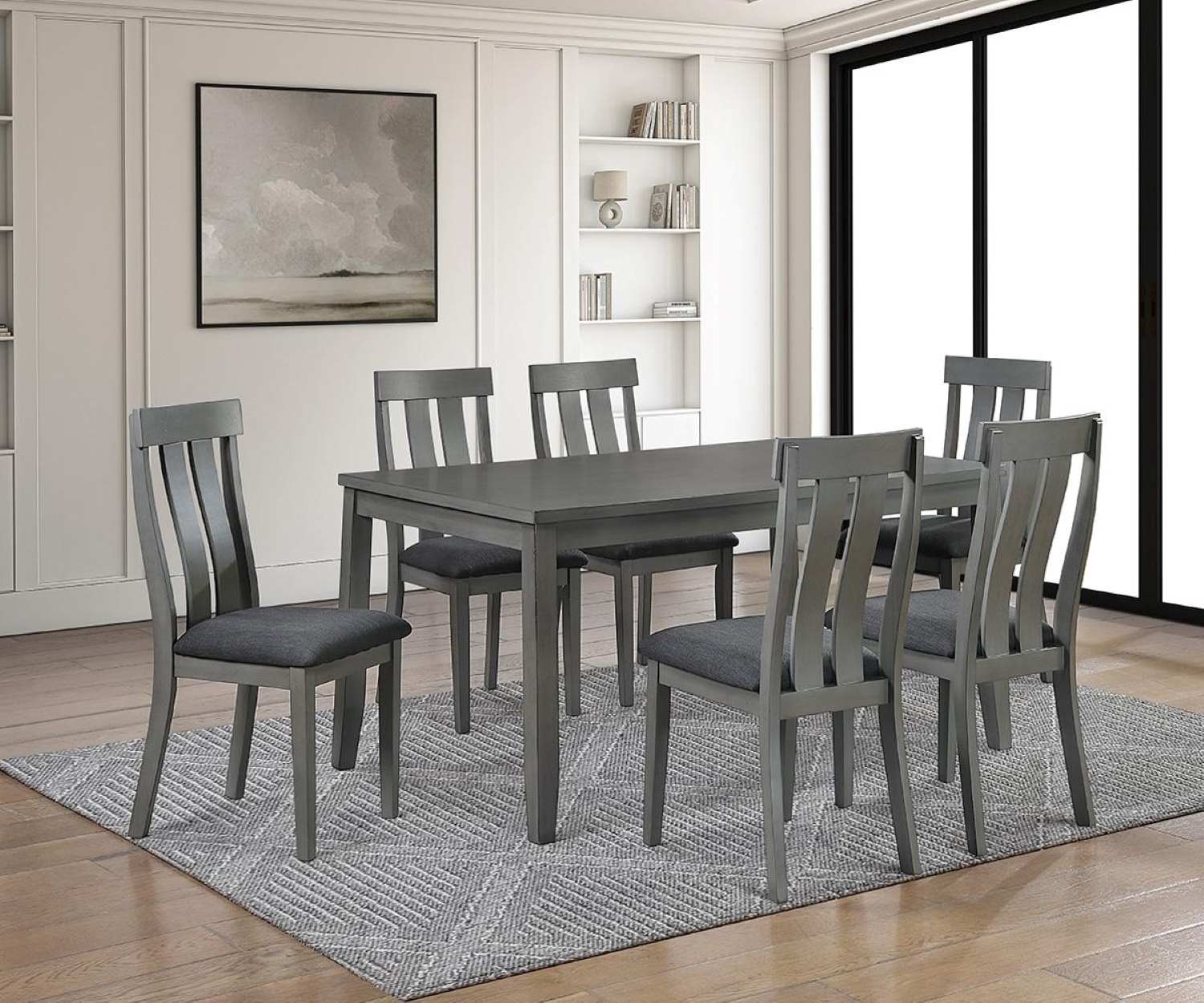 Mira Grey Wooden 7-piece Dining Set DTS626