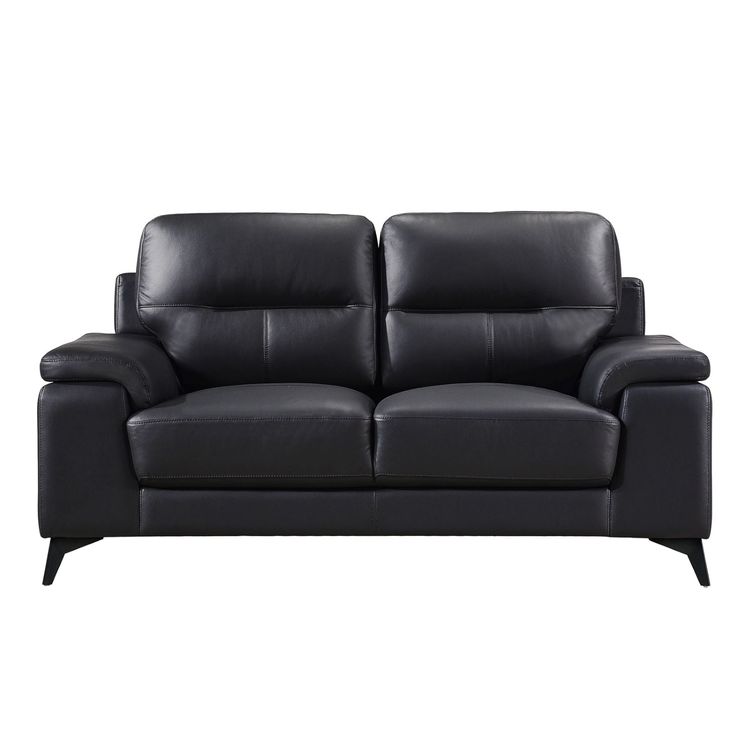 Mischa Top Grain Leather Sofa Set Black 9514