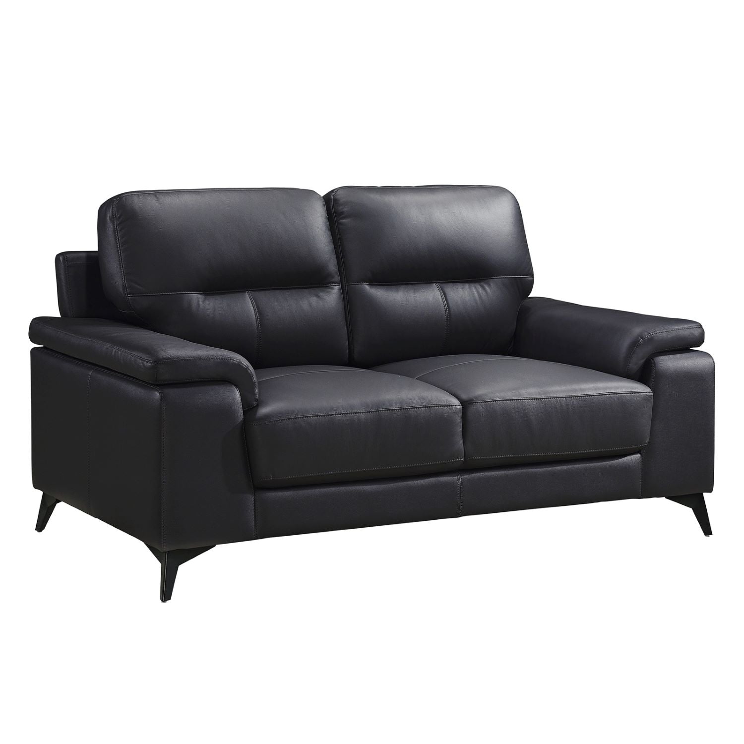 Mischa Top Grain Leather Sofa Set Black 9514