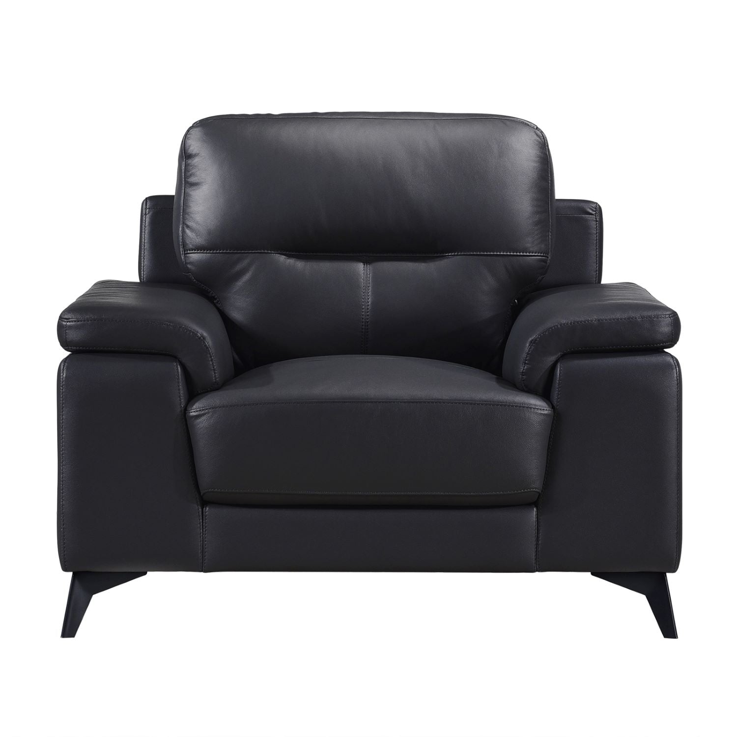 Mischa Top Grain Leather Sofa Set Black 9514