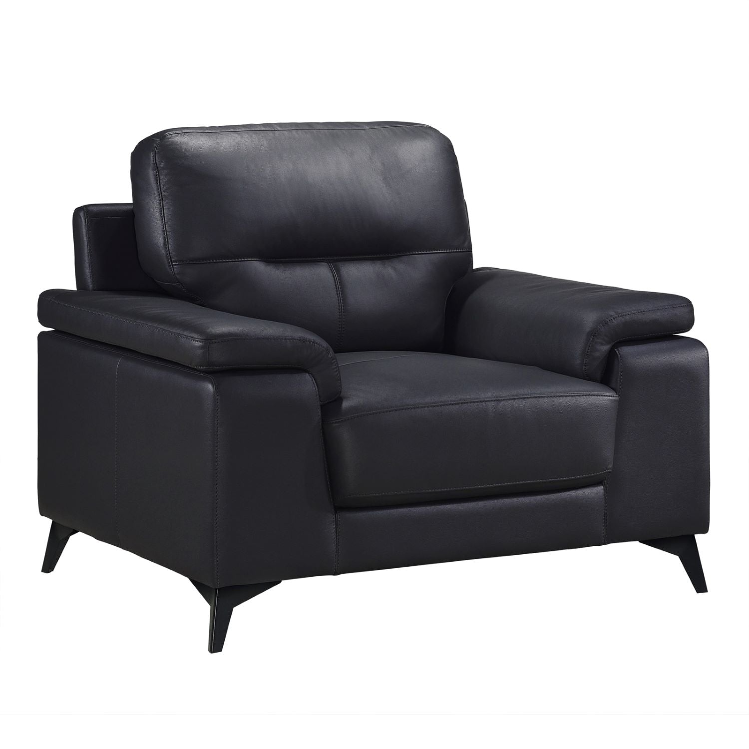 Mischa Top Grain Leather Sofa Set Black 9514