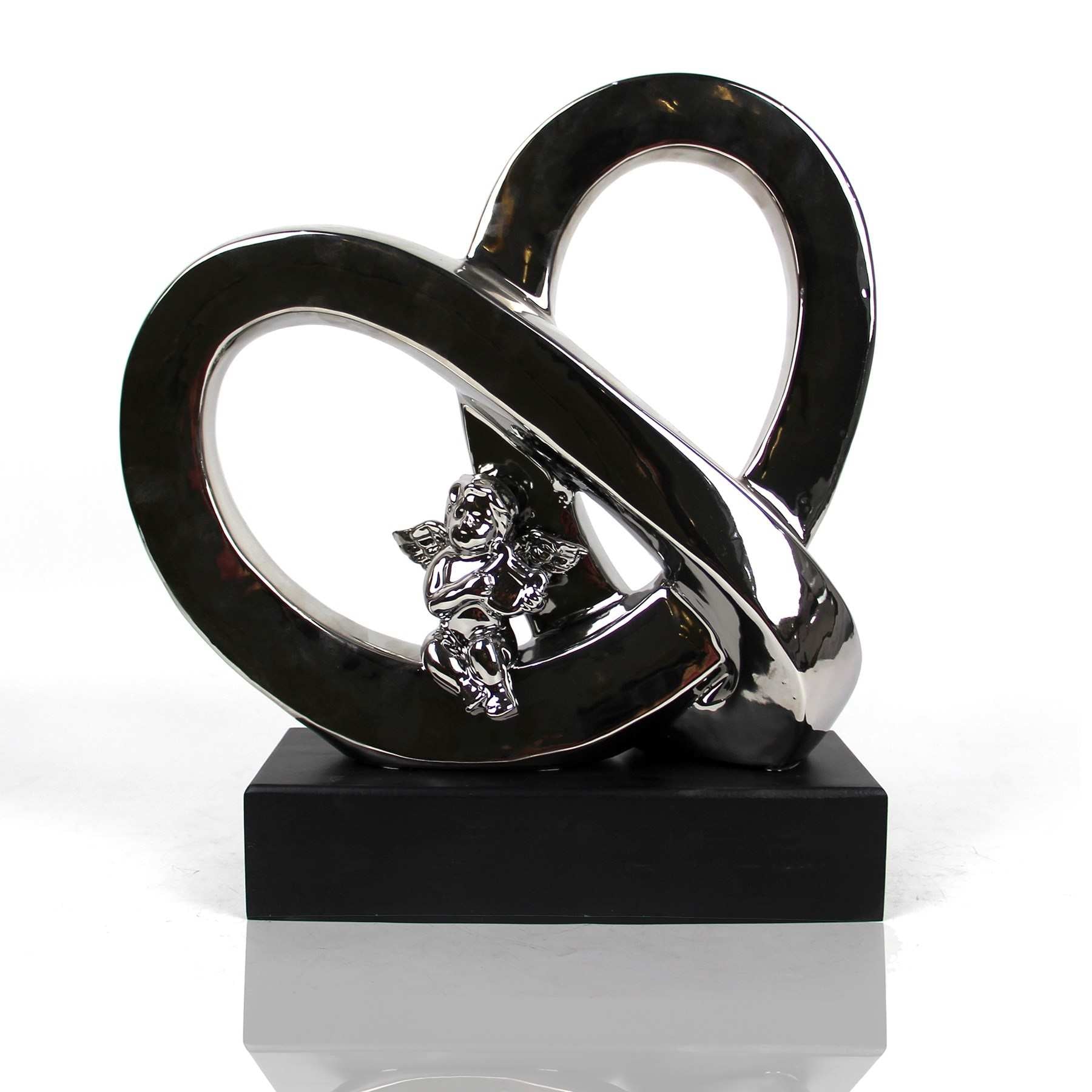 Modern Art Silr Statue+Blk Base 13"