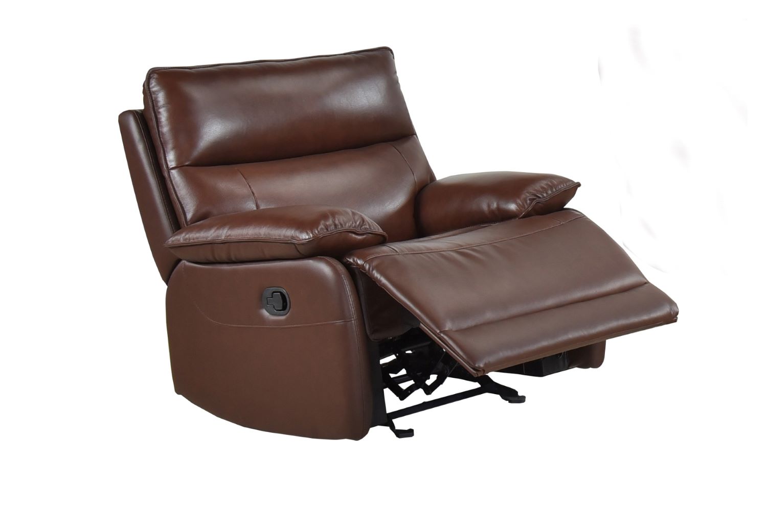 Morocco Brown Top Grain Leather Manual Recliner Sofa Set 9736