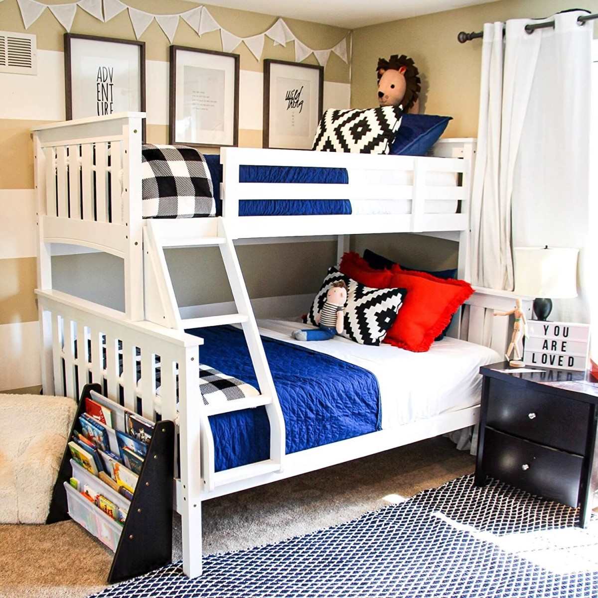 Boy and girl on sale twin bunk beds