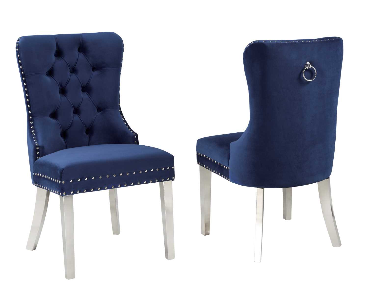 Navy Blue Dining Chair Set Of 2 - 445-BL