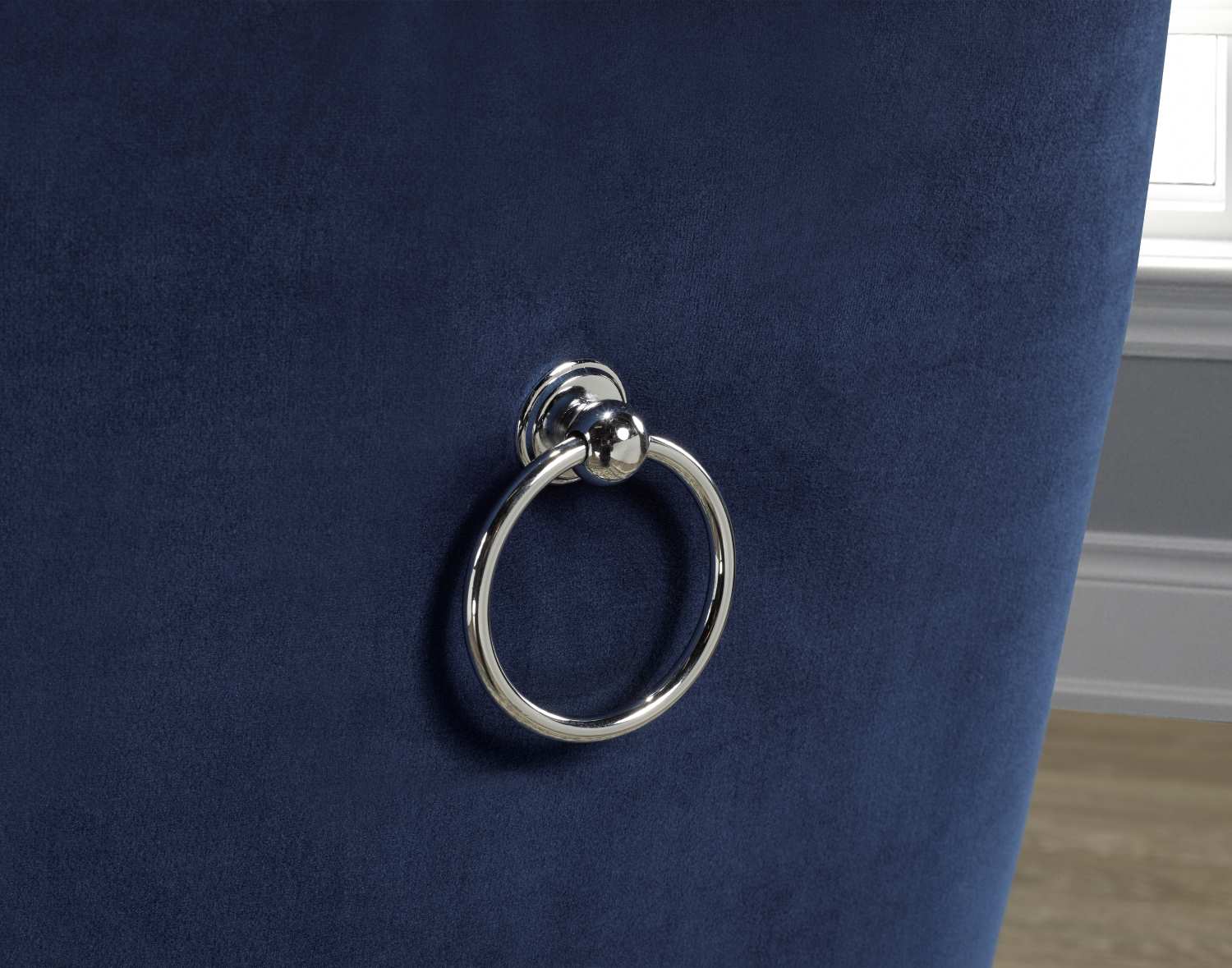 Navy Dining Chair W/ Chrome Legs Set Of 2 F459-BL