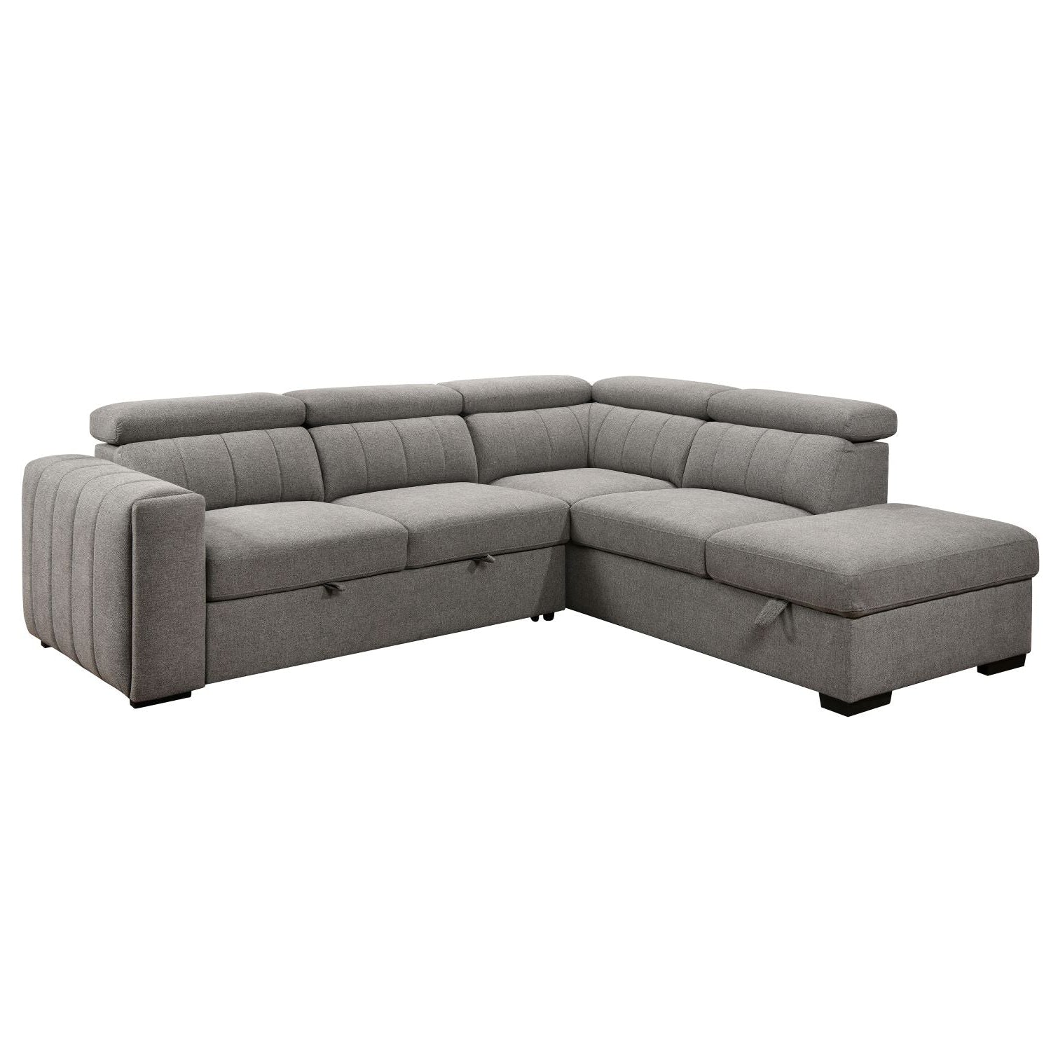 Nello Grey Fabric Sectional Sofa Bed