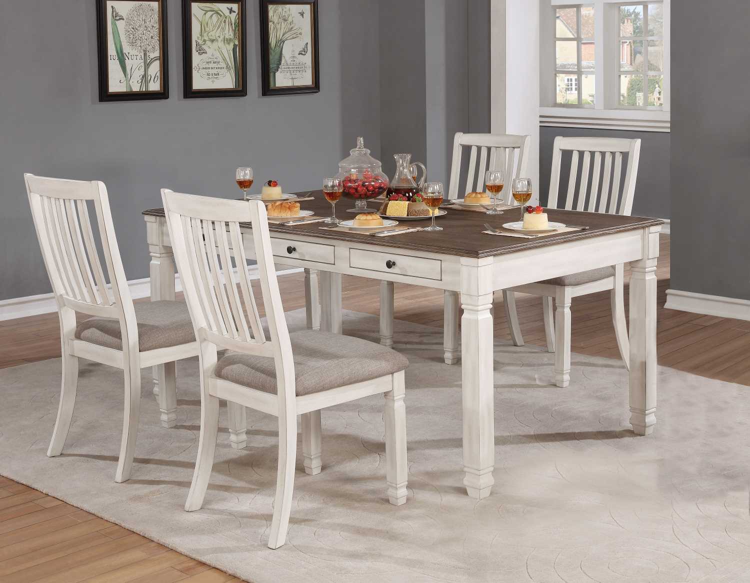 Nesbitt Dining Table With 4 Chairs 7412 W-66