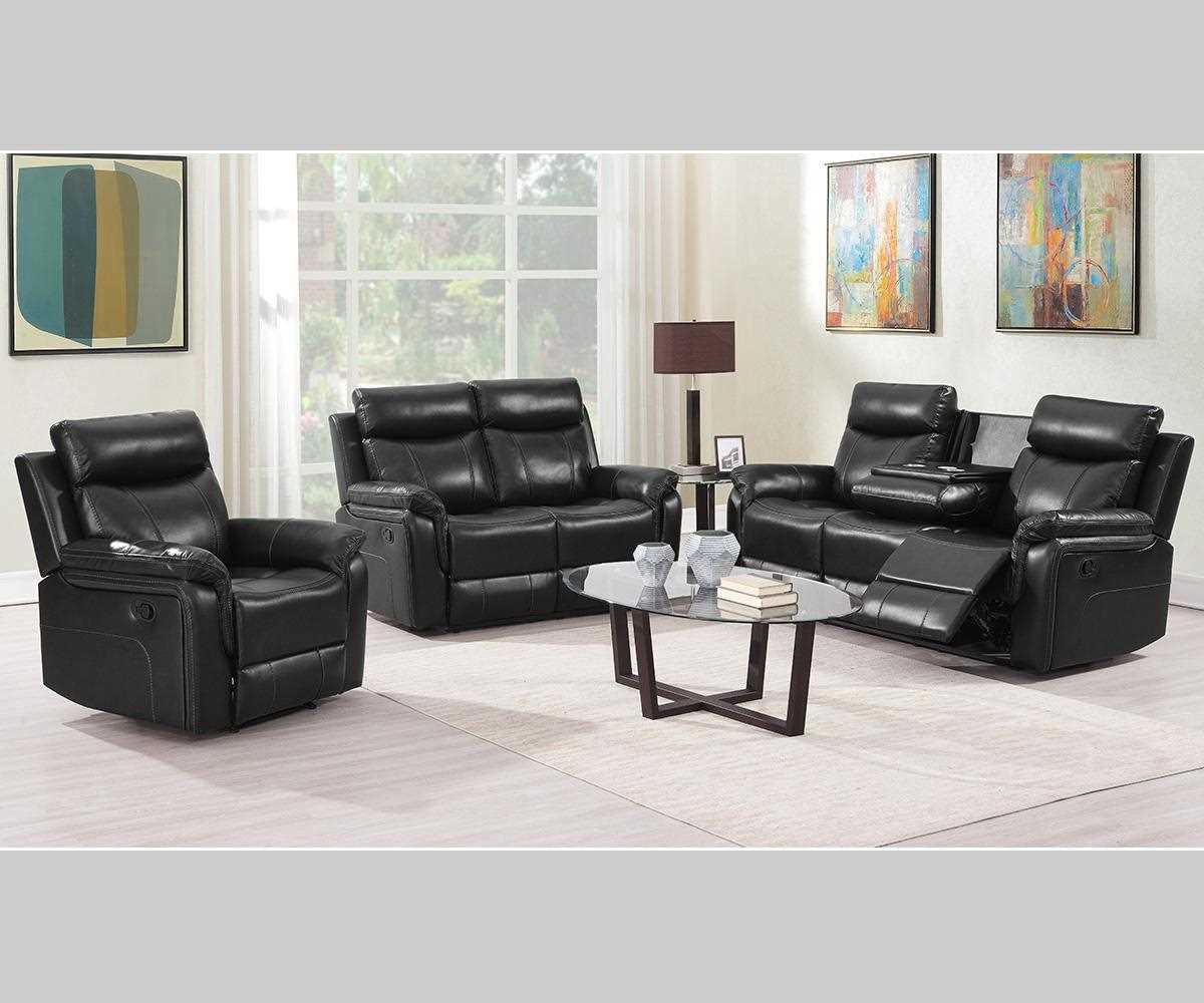 Nicolas Recliner Sofa Collection Black 9255