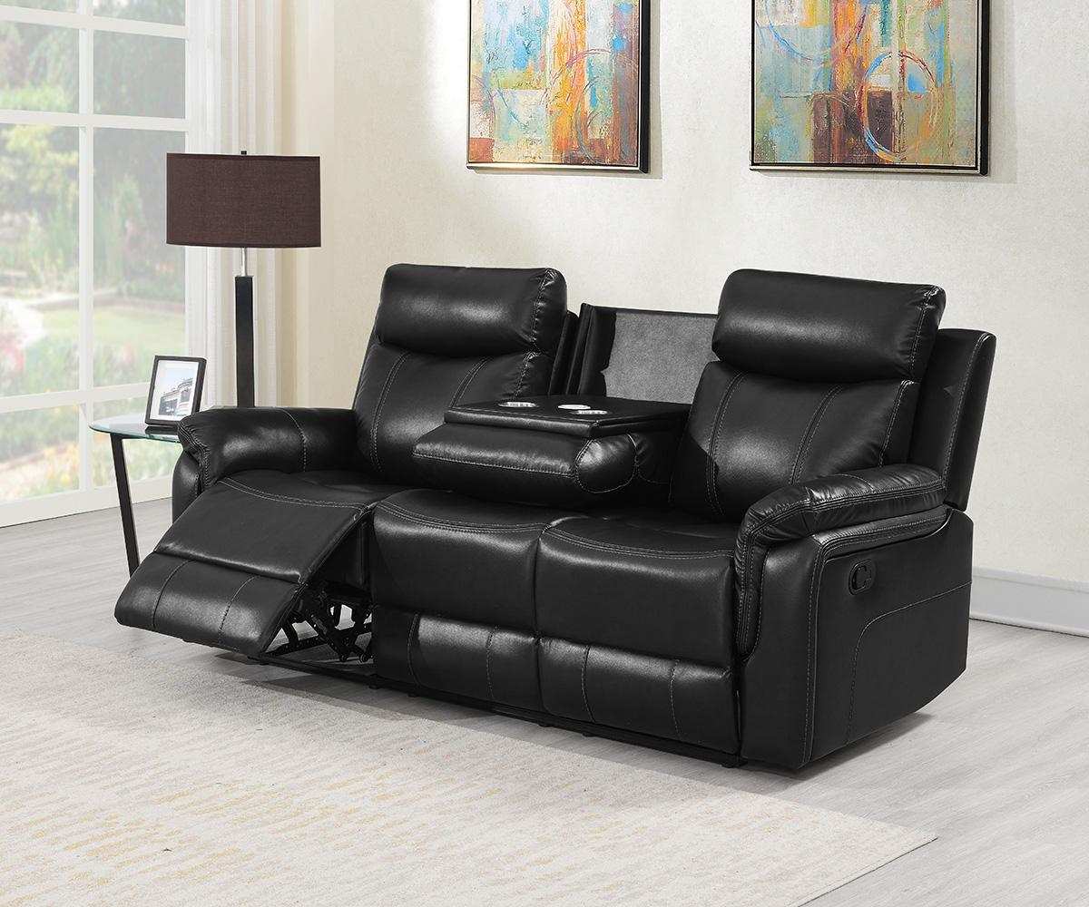 Nicolas Recliner Sofa Collection Black 9255
