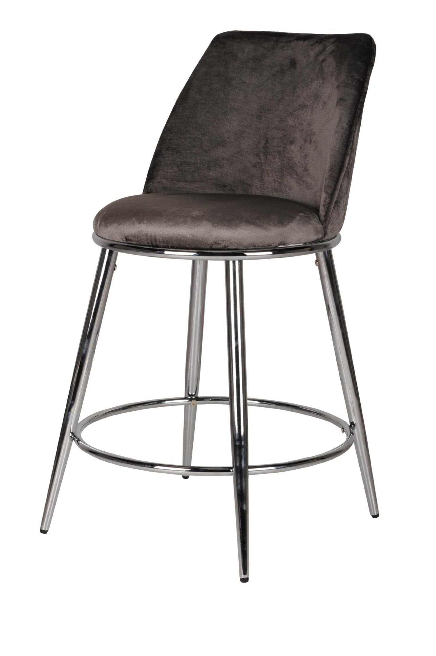 Nova Grey Counter Stool with Chrome Legs Set of 2 24512