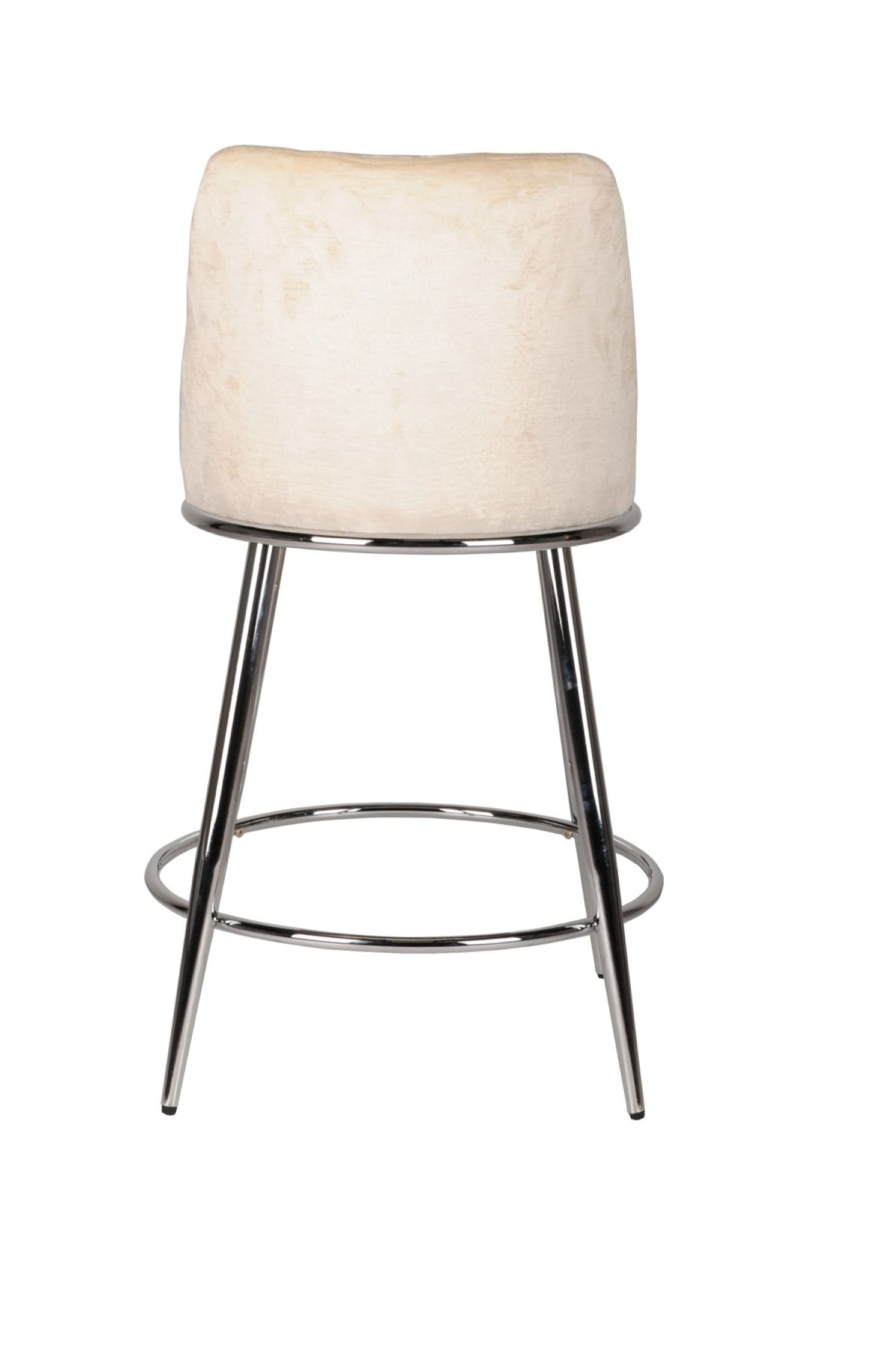 Nova Beige Counter Stool with Chrome Legs Set of 2 24511