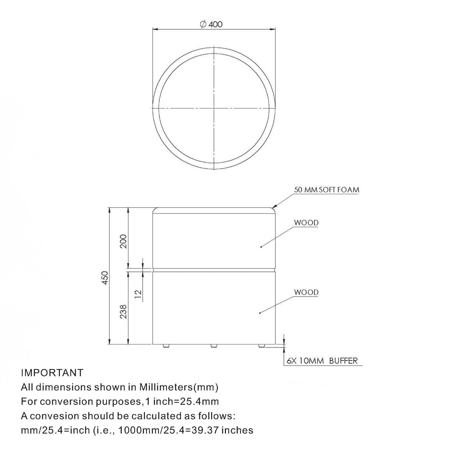 Novar Round Swivel Ottoman in Warm Grey Boucle 402-670WGY