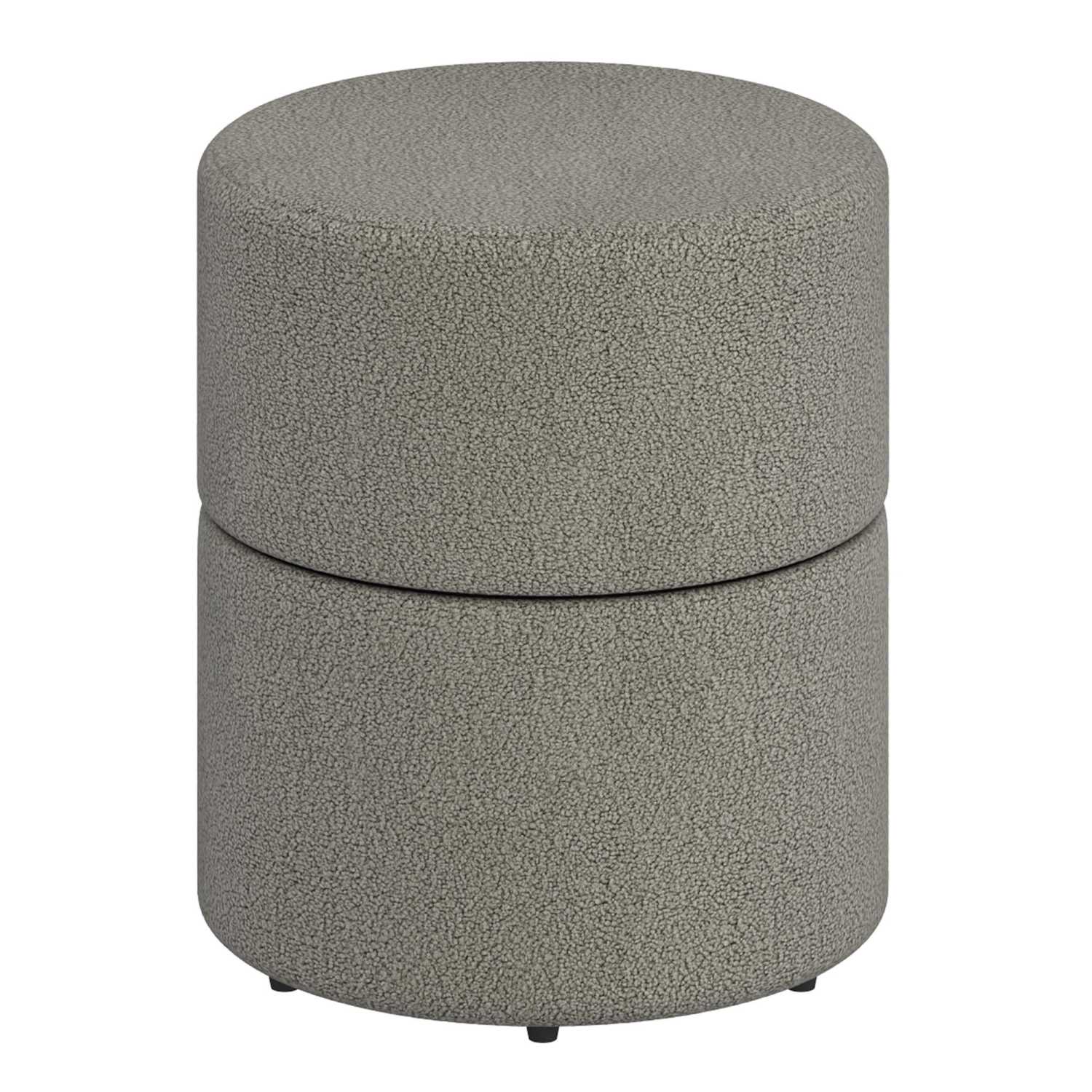 Novar Round Swivel Ottoman in Warm Grey Boucle 402-670WGY