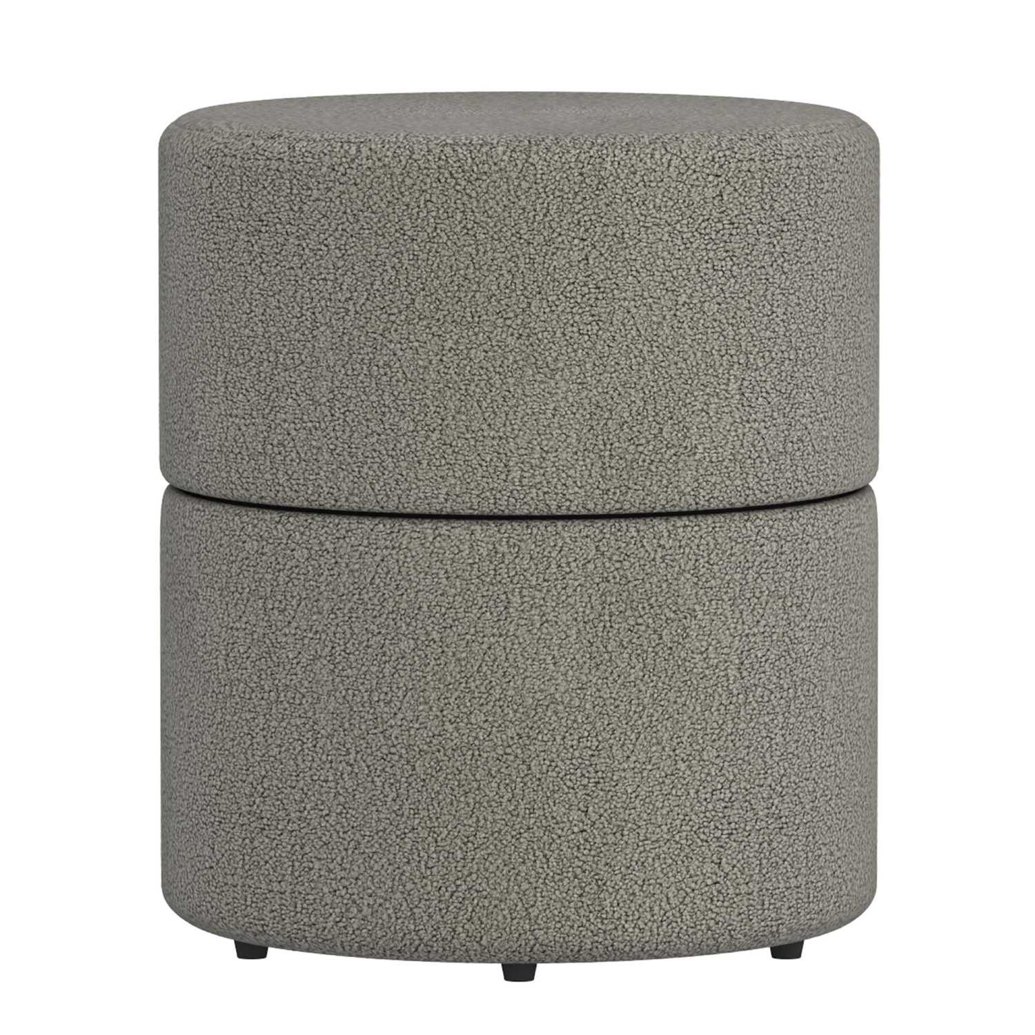 Novar Round Swivel Ottoman in Warm Grey Boucle 402-670WGY