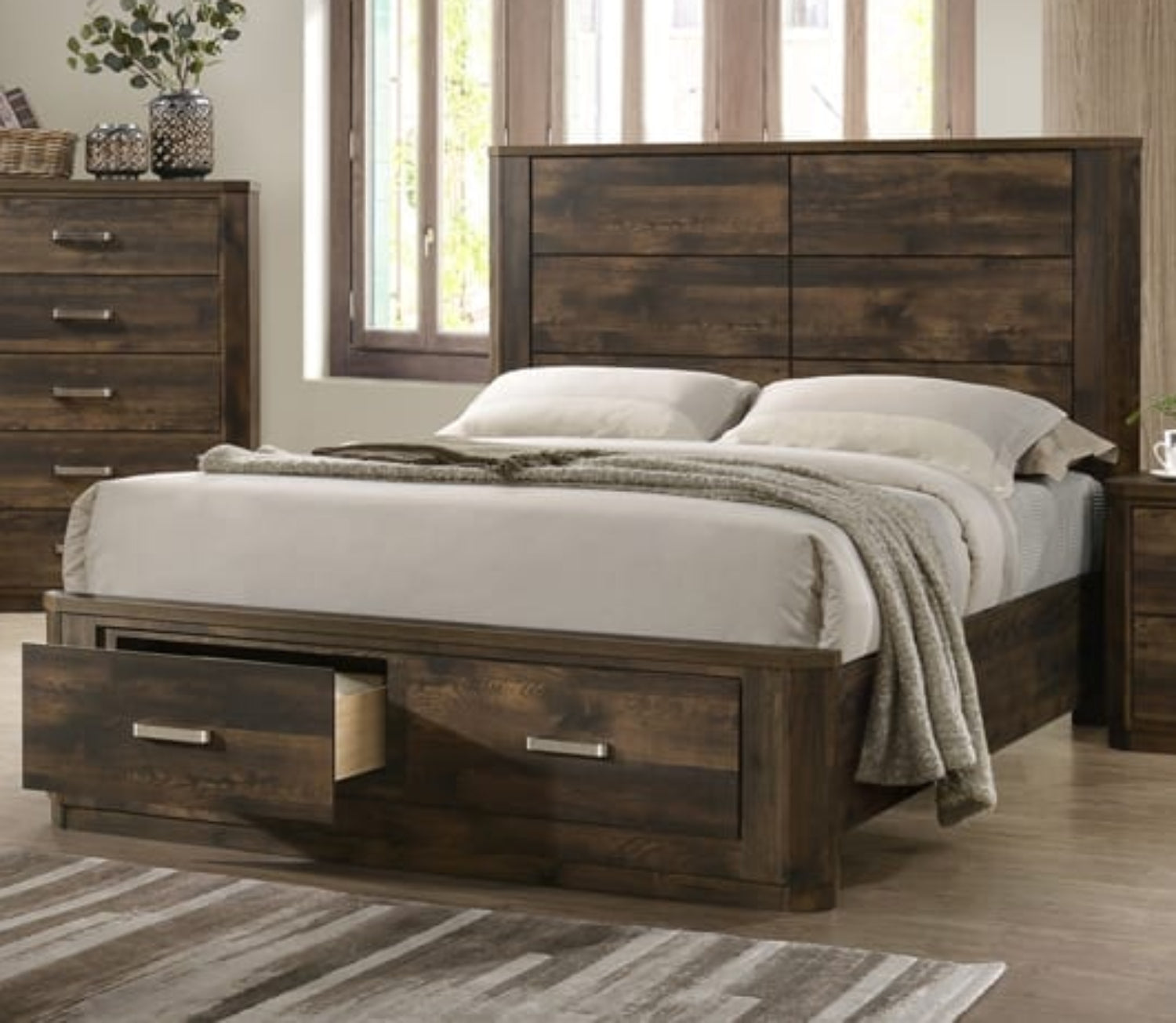Walnut color bed