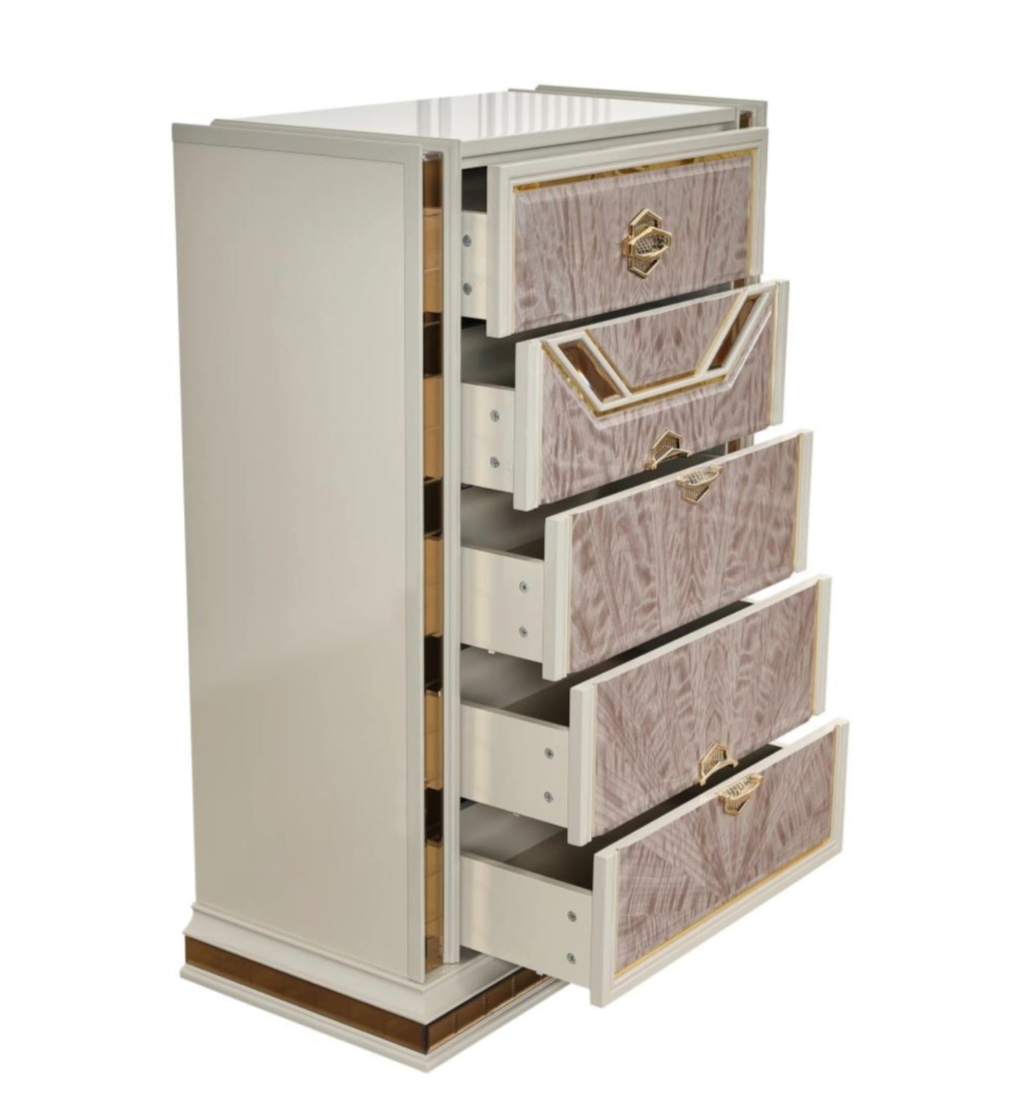 O'mari Beige Modern Chest with Gold Accent 1881