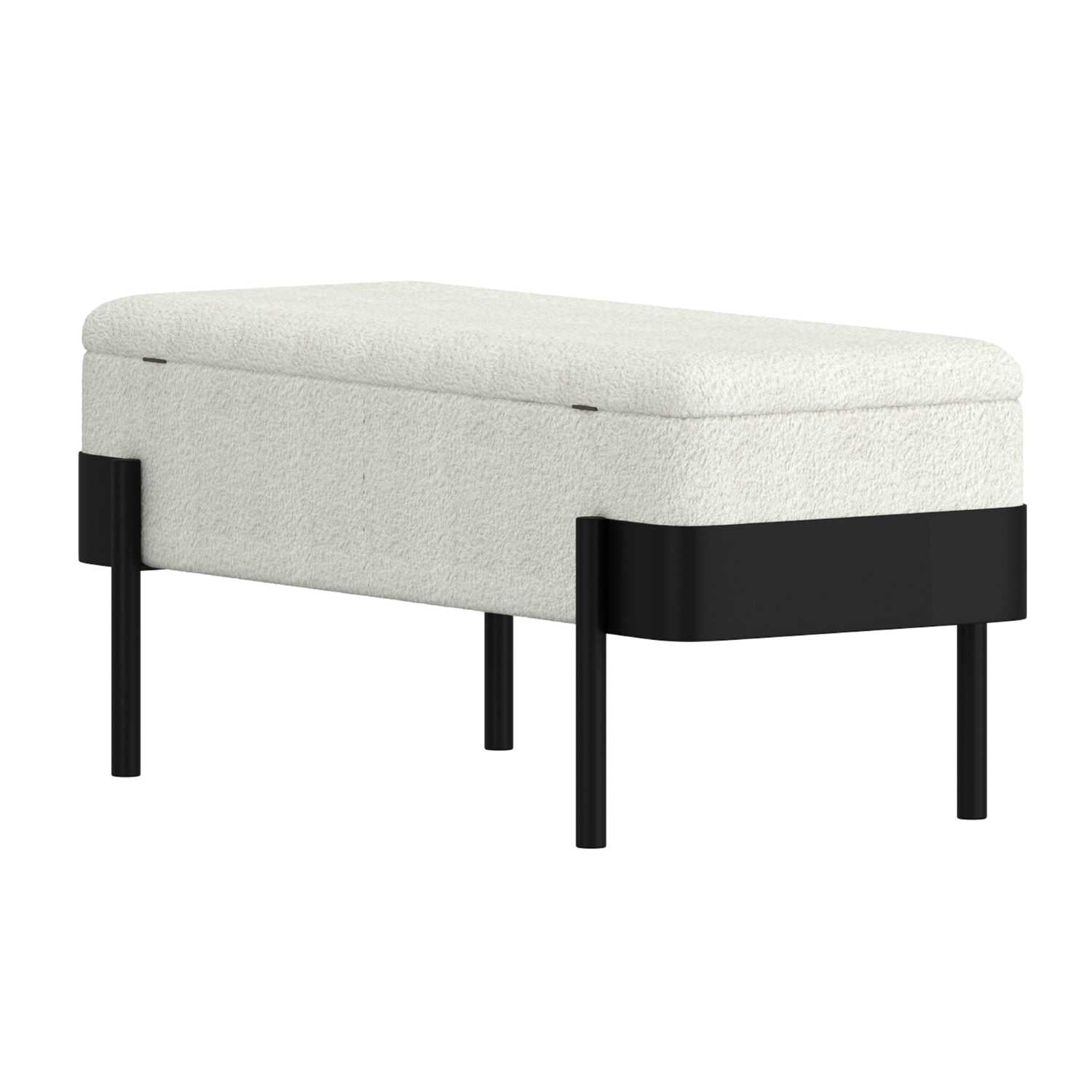 Odell Storage Bench in Ivory & Black 401-550IV