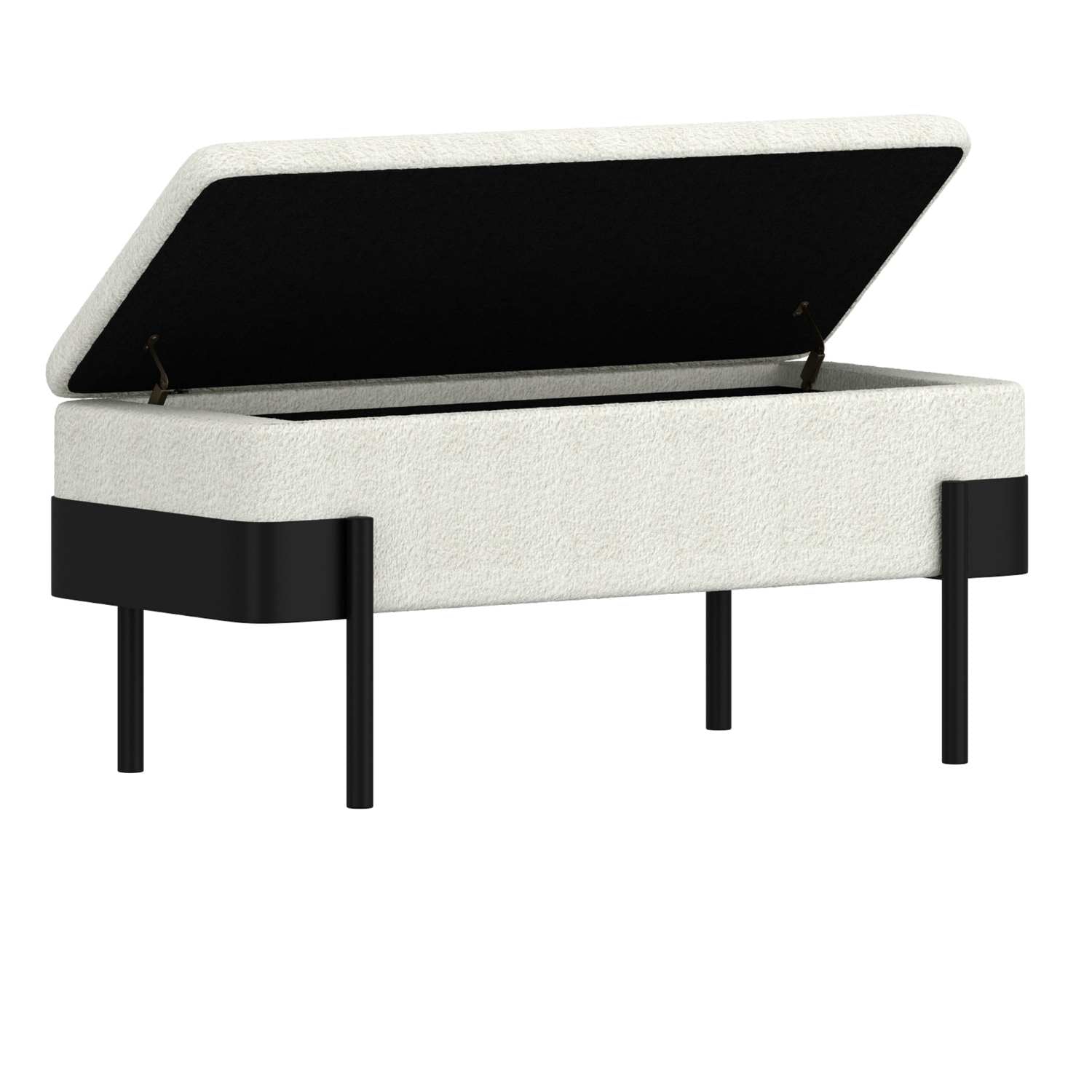 Odell Storage Bench in Ivory & Black 401-550IV