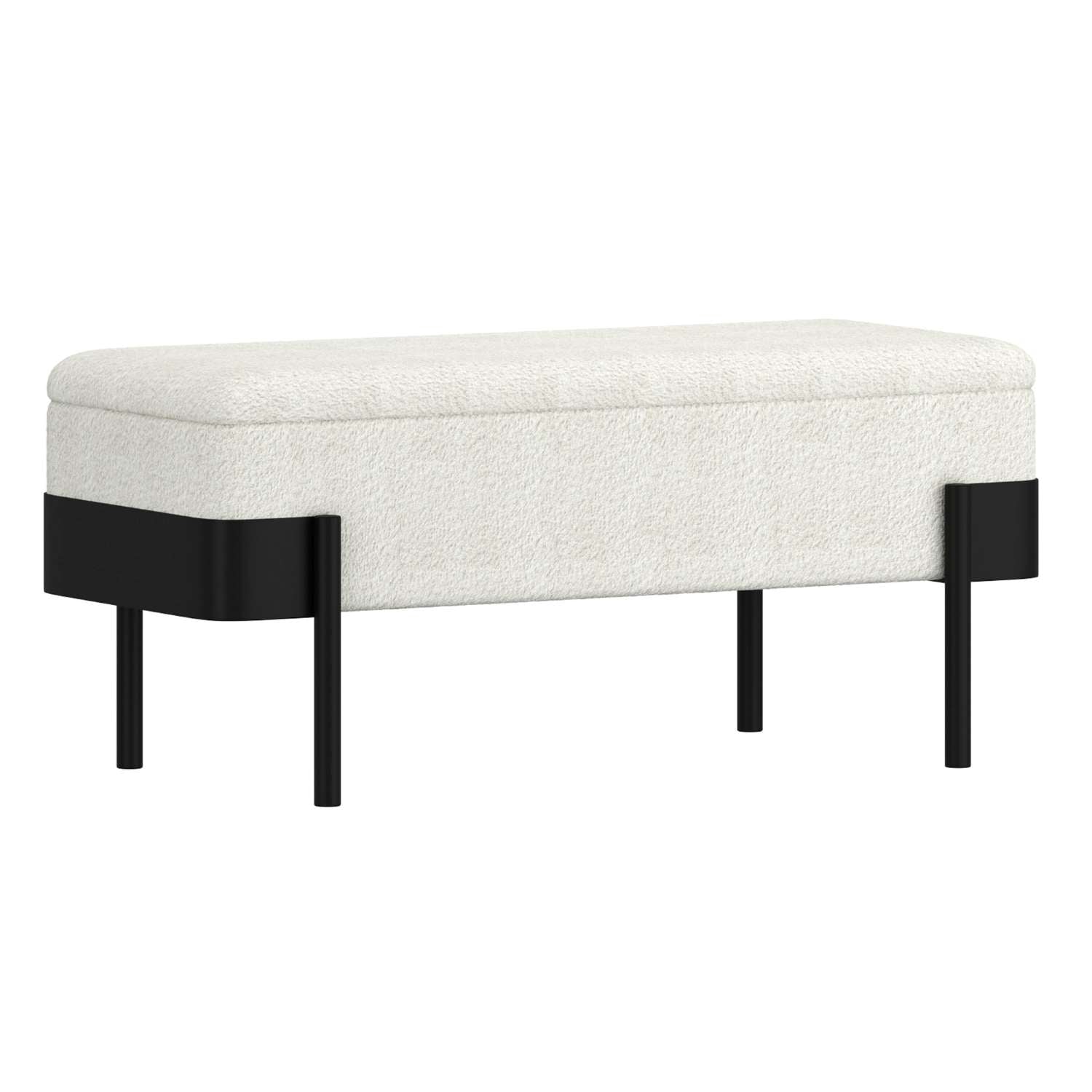 Odell Storage Bench in Ivory & Black 401-550IV