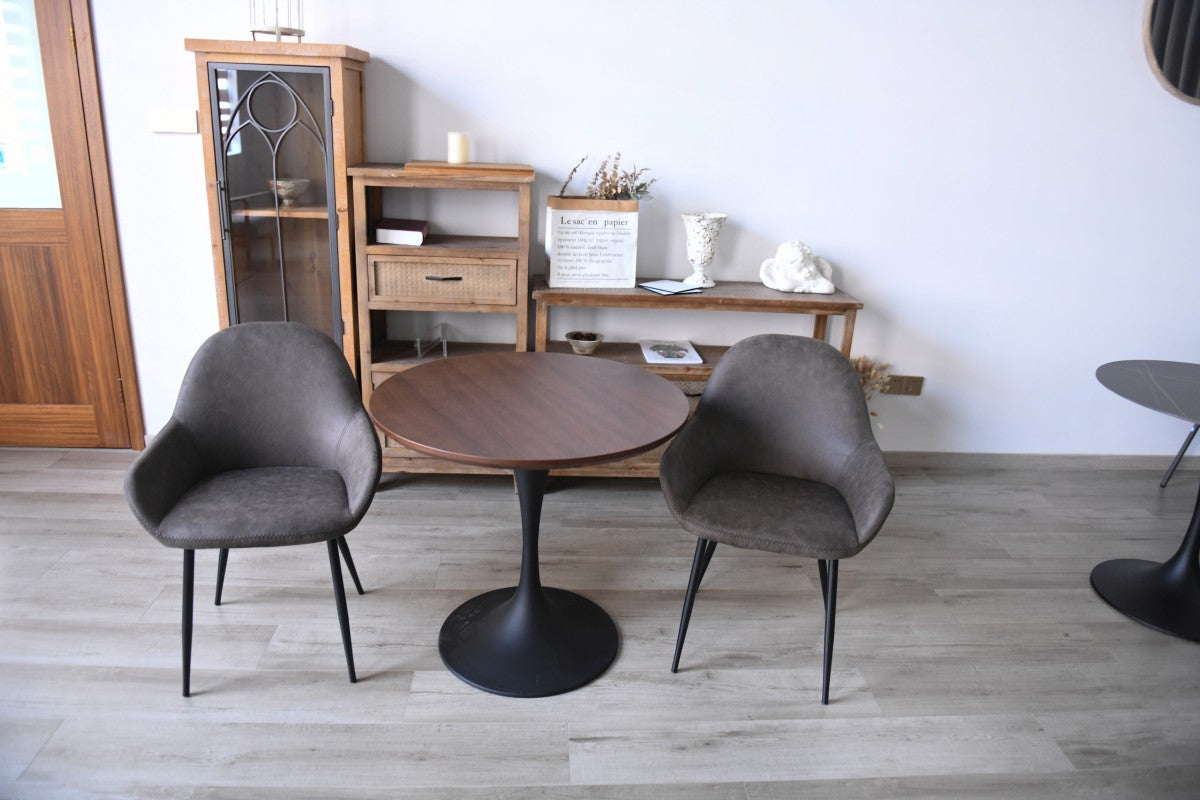 Odessa Dining Chairs in Vintage Brown Fabric Set Of 2 71636